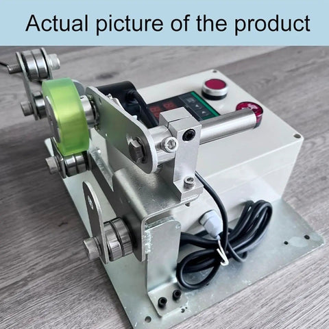 Rock Solid Wire Rope Length Counter With Alarm Digital Measuring Wheel For Cable Textile Trades showing green rubber drum and digital display.