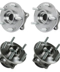 Front And Rear Wheel Bearing And Hub Assembly Set Four Piece Compatible With 07 14 Hyundai Santa Fe Front Wheel Drive