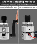 Hella Tough Manual Drill Powered Wire Stripper Machine For Copper Cable Recycling Portable Scrap Wire Peeler with manual and electric options.