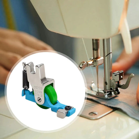 Invisible Zipper Presser Foot With Roller Wheel For Smooth Fabric Feeding And Sewing Seam Guide For Industrial Sewing Machines Tough As Nails Durable Steel Construction Great For Denim Leather And Heavy Duty Projects, on machine
