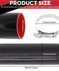 4 Inch ID 4-Ply Straight Silicone Hose Coupler 12 Inch Long 5mm Thickness With 2 Stainless Steel T Clamps