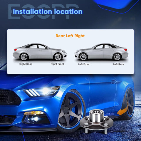Installation diagram for Rear Wheel Bearing And Hub Assembly For 2000 2006 Sentra Wheel Hub Bearings 512303 Replacement