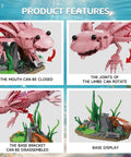 Axolotl Building Set For Adults And Teens 998 Piece Marine Animal Kit With Movable Joints And Display Base STEM Toy Gift close-up with rotating limbs and base display