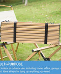 Folded wooden chair secured with Heavy Duty Hook And Loop Straps With Double Sided Self Gripping Strips 2 Inch By 24 Foot