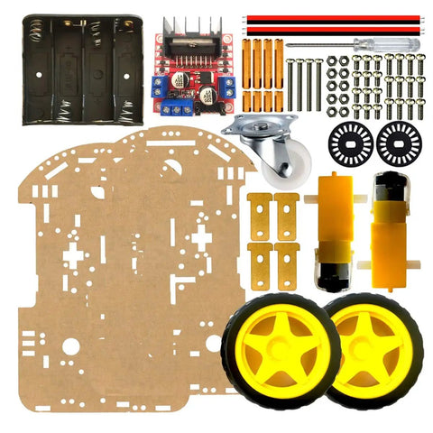 2WD Robot Car Chassis Kit With Universal Wheels For Arduino UNO R3 And Raspberry Pi Double Board DIY Starter System components