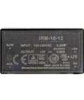 Kickass Ultra Compact 12V AC DC Converter Switching Power Supply solid black PCB module with input-output specifications.