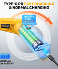 Mini Cordless Heat Gun With Four Temperature Settings Up To 752 F USB Rechargeable Hot Air Tool showing battery charging