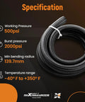 16AN Fuel Line Kit With Nylon Braided CPE Rubber Oil Cooler Lines For Your Ride, 500 PSI, 2000 PSI Burst, -40F to 350F.