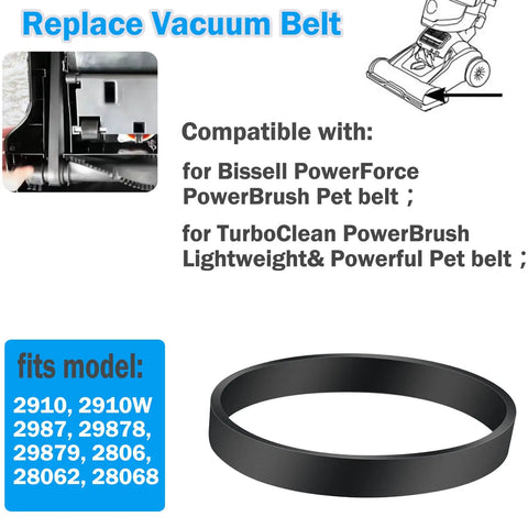 Replacement Vacuum Belt For PowerForce PowerBrush Pet And TurboClean PowerBrush Lightweight Pet Vacuum Cleaner Fits Models 2910