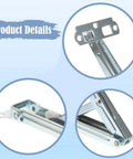 Close-up of Table Lift Up Hinge Bracket Drafting Table Workbench Adjustable Desk Angle Cold Rolled Steel Construction 7.64 Inch