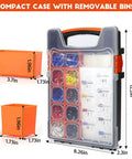 2200 Piece Hexagonal Ferrule Crimping Tool Kit with Self Adjusting Wire Ferrule Crimper in compact storage case with removable bins
