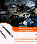 Mechanic using Flexible Socket Extension Kit For 1/4 And 3/8 Inch Drives Go To Bendable Wrench Extension Rods for tight spots
