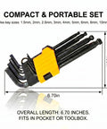 Premium Metric Allen Wrench Set Features Ball End Long Arm Hex Keys With Smooth Chamfered Tips For Tight Spaces And Quick Insertion In 9 Piece Tool Kit, 1.5-10mm in holder