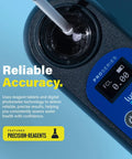 Digital Pool Test Kit For Swimming Pools Spas And Hot Tubs Delivers Dead On Results For PH Free Chlorine And Calcium Levels showing photometer with display and reagent tablet.
