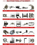 Various multifunctional attachments for Heavy Duty Electric Forklift High Capacity Pallet Lifter With Steel Mast.