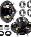TPZZ trailer hub kit, black 4.5-inch 5-lug hubs with bearings, seals and lug nuts