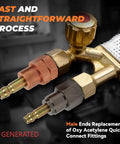 Oxy Acetylene Torch Quick Connect Fittings Fit Nine Sixteenths Inch B UNF Threads Heavy Duty Reusable Quick Connect Adapters