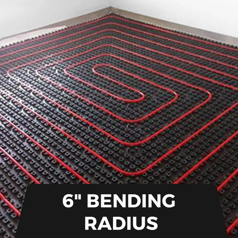 Red PEX Tubing With O2 Barrier EVOH For Radiant Floor Heating And Potable Water, Five Eighth Inch Diameter, Five Hundred Feet Long in floor setup