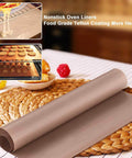3 Pack PTFE Sheets For Heat Press 16x12 Inches Non Stick Reusable Craft Mat displayed with baking cookies and rolled sheet