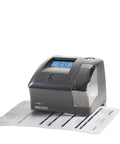 No Sweat Dual Action Time Clock And Document Stamp With Smart Led Windows For Efficient Shift Tracking And Crisp Date Stamps on desk.