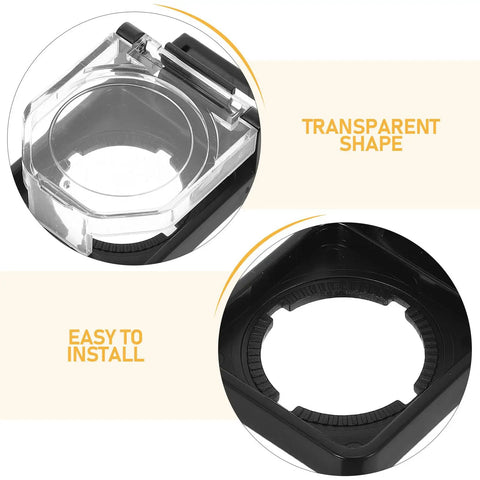 2 Pack Push Button Switch Guard 22mm 0.87 Inch Waterproof Dustproof Safety Cap Protector with transparent cover
