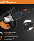 Pro Grade Concrete Grinder And Sander 1500W With 5 Inch Angle Kit 7 Speed Settings From 1000 To 8500 RPM Removable Guard