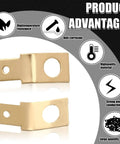 25 Pack Solderless Quick Disconnect Adapters Non Insulated Wire Connectors One Quarter Inch Male Tab Number Ten Stud Brass