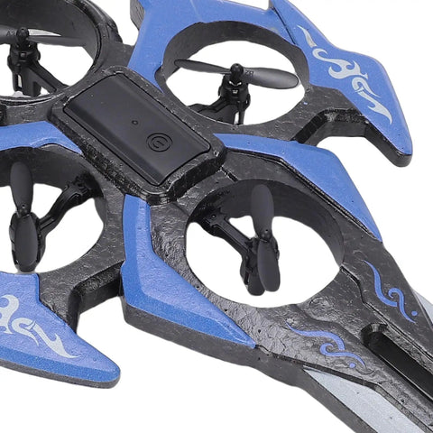 Close-up of RC Airplane Drone With Glove Recognition LED Light Gyro Stabilized EVA Foam For Indoor And Outdoor Flying propellers