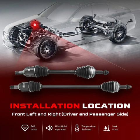 Toyota Corolla Front CV Axle Set 2009 To 2018 Beefed Up Direct Fit Replacement Shafts Also Fits Toyota Matrix 2003 To 2012 FWD Manual Transmission OEM Grade front axle pair