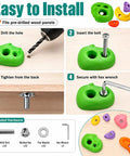 Installation steps for 32 Piece Rock Climbing Holds Set With Mounting Hardware And Hex Wrench For Indoor And Outdoor Walls