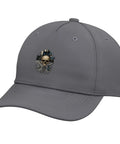 Cool Adjustable Printed Baseball Hat For Machinists Featuring A Sweet Visegauge Square And Tools Design, slate grey with skull graphic.