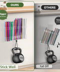 Premium Acrylic Straw Holder For Cabinet Door Split Design Hella Spacious Tumbler Organizer With Adjustable Height holds colorful straws.