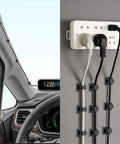 Adhesive Cable Clips 120 Pcs Black, Heavy Duty Wire Organizer for car interior and wall-mounted cables.