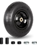 4.00-6 Wheelbarrow Tire And Wheel With Pneumatic Tire, Five Eighth Inch And Three Quarter Inch Bearings, 1.75 Inch Centered Hub