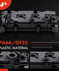Beefed Up Valve Cover Kit With Bolts And Oil Filler Cap For 2.5L QR25DE Nissan Altima showing high-quality PA66/GF35 plastic material.