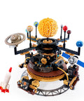 Mechanical Solar System Orrery Kit With 946 Pieces Rotating Planets Gear Driven Model No Batteries Needed Educational STEM Astronomy Toy For Kids Ages 8 Through 14 Includes Rocket Set Compatible With Space Themed Building Sets, gear-driven model with planets and rocket
