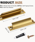 10 Pack 3.54 Inch Aluminum Alloy Drawer Pulls And Window Sash Lift Handles With Screws And Nail Free Adhesive Bronze Finish