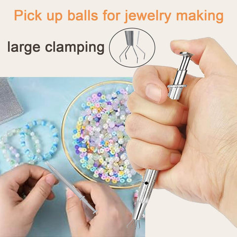 Hand using a ball grabber tool for jewelry making, part of the Piercing Taper Kit For Threadless And Internal Threaded Jewelry Changing Tools.