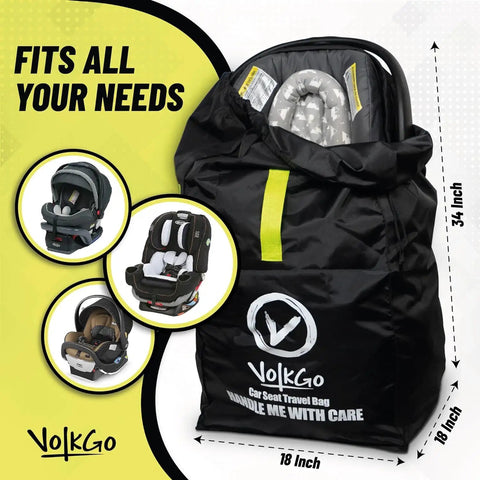 Car Seat Travel Bag For Airplane With Dual Carrying Straps Gate Check Ready Durable Car Seat Cover For Flying, 34x18x18 Inches.
