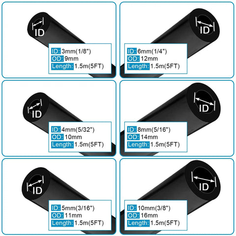 High Performance Automotive Silicone Vacuum Tubing Hose Line Kit With 115 Nylon Connectors And 6 Lengths For Engine Bay Air Water Transport Build