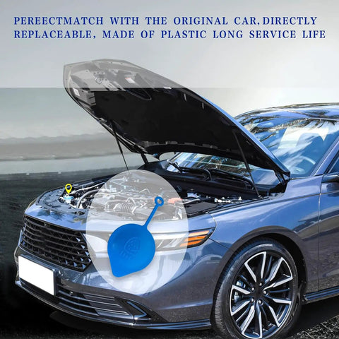 Installed Replacement Windshield Washer Fluid Cap Ring Lid For Honda Accord Civic CRV CRX Blue Fits 5.9cm Diameter