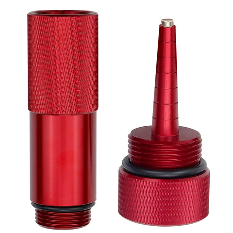 EU2200i Generator No Mess Oil Change Funnel And Magnetic Dipstick Kit in red aluminum for spill-free oil changes.