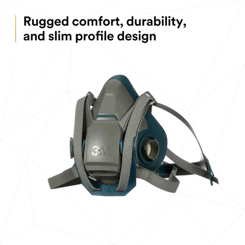Rugged Comfort Quick Latch Half Facepiece Reusable Respirator 6503QL NIOSH Approved With Cool Flow Exhalation Valve Silicone Face Seal Bayonet Connection For Gases Vapors Dust Maintenance Construction Pro Grade Job Site Ready