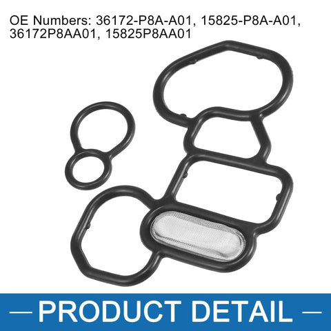 VTEC Solenoid Gasket Set For Honda Accord 1998-2012, Oil Leak Fix Kit With Solenoid Gasket And Spool Valve Filter Screen, OE Numbers