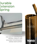 Heavy Duty 180 Lb Garage Door Extension Springs Two Pack With Double Loop Design And Precision E Coating For Rust Proof Durability