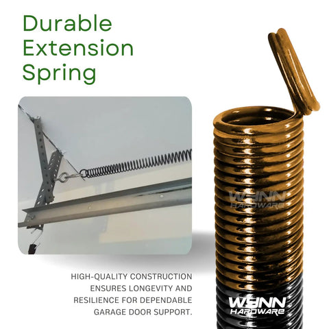 Heavy Duty 180 Lb Garage Door Extension Springs Two Pack With Double Loop Design And Precision E Coating For Rust Proof Durability