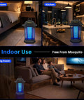 Outdoor Bug Zapper And Mosquito Killer For Patio And Backyard, 4200V Electric Fly Trap With Blue Violet Light in indoor setting