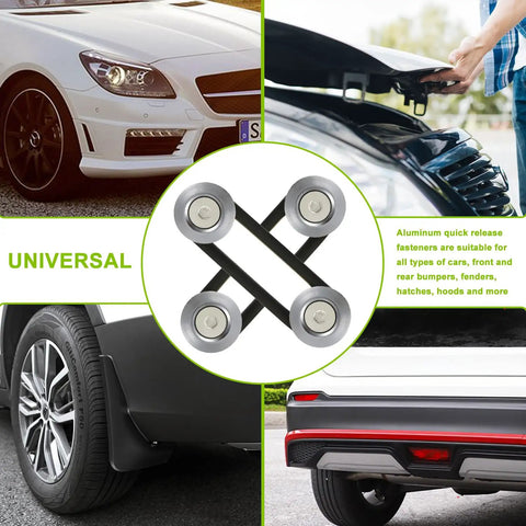 Universal Car Bumper Quick Release Kit Front And Rear Fasteners With Titanium Finish Heavy Duty Aluminum Alloy Tabs