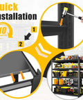 Quick installation guide for Heavy Duty Garage Shelving 5 Tier With 2500 Lbs Capacity Sturdy Industrial Storage Racks, black