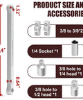 Offset Extension Wrench For Tight Spaces, Impact Ready And Hella Handy, 15.4 in, silver, with 3/8, 1/4, 1/2 in adapters